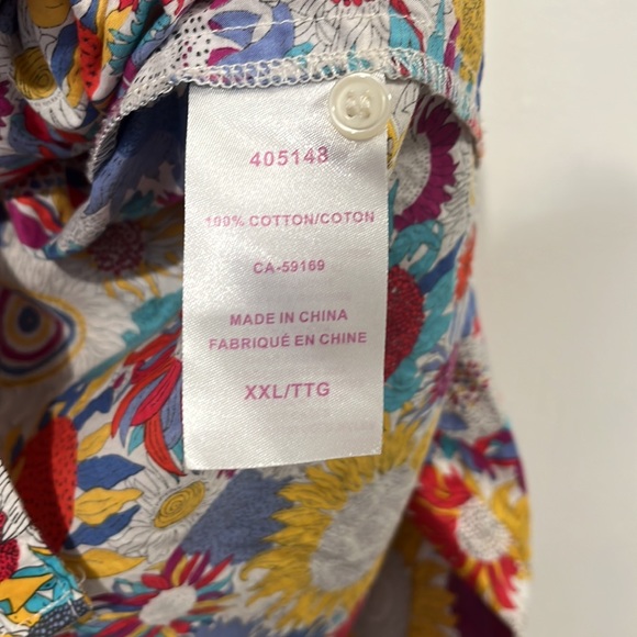 Liberty Art Fabrics Susanna Sunflower Bloom Print shirt - size XXL - Picture 6 of 9